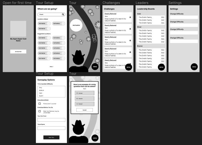 my wireframes